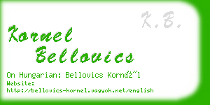 kornel bellovics business card